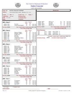 New York City Department Of Education
Student Transcript
UNITY HIGH SCHOOL
Admit Date:
Rank: 
Message Area
Name / Id:
BATTLE,