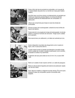 Quite el filtro del tubo de entrada de combustible, con la ayuda de 
un destornillador de punta fina o un tornillo con rosc