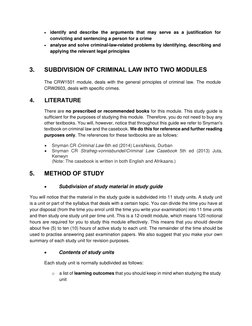 CRW1501 Criminal Law Study Guide | PDF | Crimes | Crime & Violence