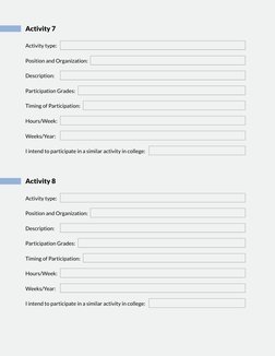 Activity 7
 
Activity type:  
Position and Organization:   
Description: 
Participation Grades:  
Timing of Participation: