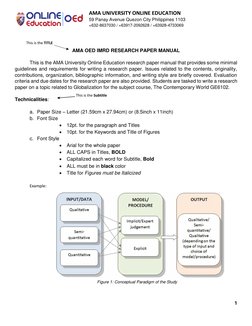 AMA OED Research Paper Guidelines | PDF | Methodology | Theory