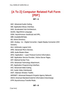 Computer Short Form Full A-Z Computer Full Forms List | PDF | Computer Network | Internet