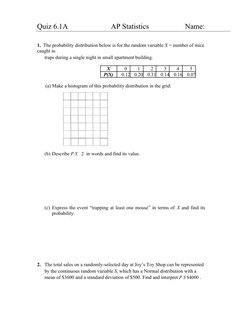 AP Statistics Quiz 6.1A and 6.1B | PDF | Standard Deviation | Statistics