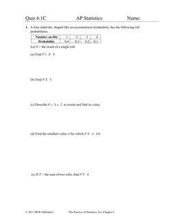 AP Statistics Quiz 6.1A and 6.1B | PDF | Standard Deviation | Statistics