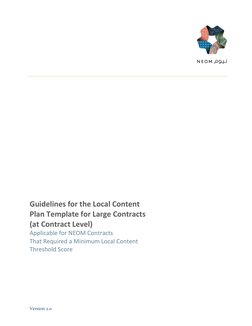 Version 2.0 
 
 
 
 
 
 
 
 
 
 
 
 
 
 
Guidelines for the Local Content  
Plan Template for Large Contracts  
(at Contr