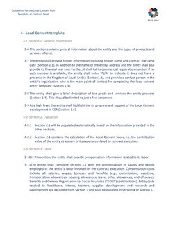 5 
Guidelines for the Local Content Plan 
Template at Contract Level 
4- Local Content template  
4-1  Section 1: General