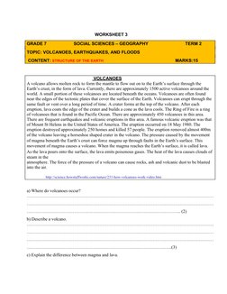 Grade 7 Geography: Volcanoes & Earthquakes | PDF | Volcano | Lava