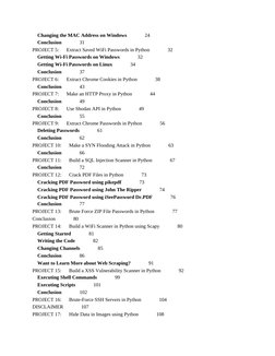 Changing the MAC Address on Windows              24
Conclusion              31
PROJECT 5:      Extract Saved WiFi Passwords i
