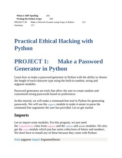 What is ARP Spoofing              204
Writing the Python Script              206
PROJECT 28:      Make a Network Scanner usin