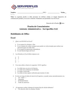 Nombre:  _____________________________________C.C.:  _________________  Fecha:__
/__ /__ 
Nota:  La  siguiente  prueba  se  d