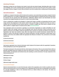 Advertising Techniques
Advertising is perhaps the area of business most closely in touch with socio-cultural changes. Adverti