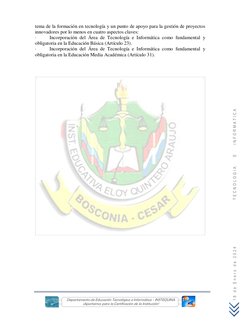 Departamento de Educación Tecnológica e Informática - INSTEQUINA 
¡Aportamos para la Certificación de la Institución!