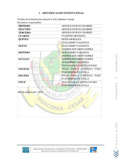 Departamento de Educación Tecnológica e Informática - INSTEQUINA 
¡Aportamos para la Certificación de la Institución!