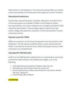 PWD Disability Categories in the Philippines | PDF | Social Programs ...