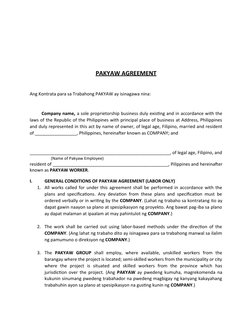 PAKYAW Labor Contract Agreement | PDF | Employment | Justice