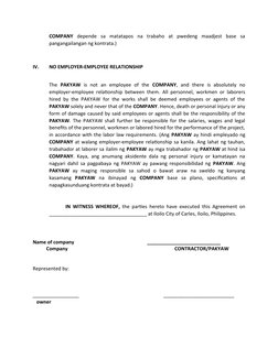 PAKYAW Labor Contract Agreement | PDF | Employment | Justice