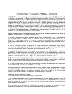 SUFRIMIENTOS DE PABLO COMO APÓSTOL, 2 CO 11:21-33
11:21b-29 Pero en lo que otro tenga osadía (hablo con locura), también yo t