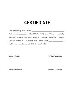 CERTIFICATE
This is to certify  that Mr./Ms.                                            
 
 _                     
 
   
Seat