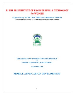 i
RI SHI M S INSTITUTE OF ENGINEERING & TECHNOLOGY
for WOMEN
(Approved by AICTE, New Delhi and Affiliated to JNTUH)
Nizampet