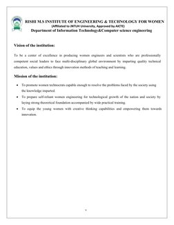 v
RISHI M.S INSTITUTE OF ENGINEERING & TECHNOLOGY FOR WOMEN
(Affiliated to JNTUH University, Approved by AICTE)
Department of