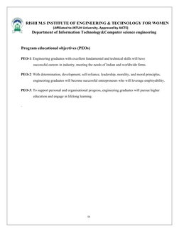 ix
RISHI M.S INSTITUTE OF ENGINEERING & TECHNOLOGY FOR WOMEN
(Affiliated to JNTUH University, Approved by AICTE)
Department o