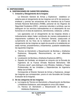 DIRECTIVA Nº 50-23-01-01/XXX-2022
III. DISPOSICIONES 
A. DISPOSICIONES DE CARÁCTER GENERAL:
1. Creación y Otorgamiento de la