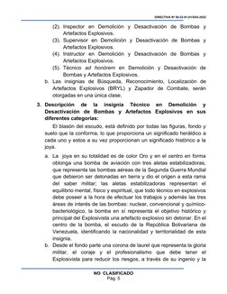 DIRECTIVA Nº 50-23-01-01/XXX-2022
(2). Inspector  en  Demolición  y  Desactivación  de  Bombas  y
Artefactos Explosivos.
(3).