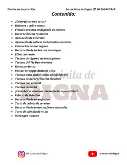 Inicios en decoración                                                La cocinita de Digna tlf: 04166620445