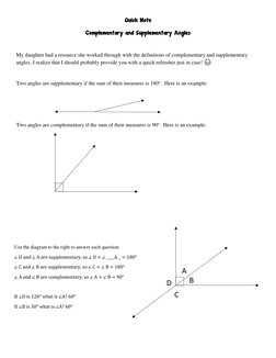 Complementary and Supplementary Angles Worksheet | PDF | Angle