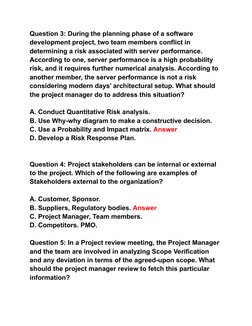 PMP Exam Sample Questions & Answers | PDF | Scrum (Software Development ...
