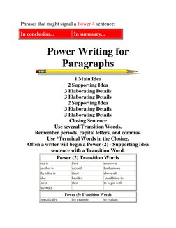 Power Writing: Structuring Paragraphs | PDF | Paragraph | Sentence ...