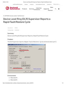 Dlr Interface DLR Rapid Fault/Restore Cycle Guide | PDF | Computing | Computer ...