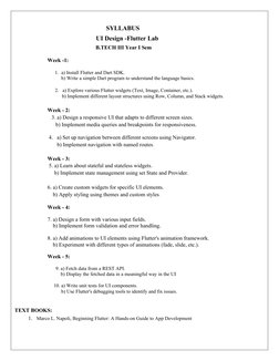 UI Design Flutter Lab Manual R22 | PDF | Engineering | Science