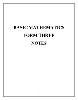 1 
 
 
 
BASIC MATHEMATICS 
FORM THREE 
NOTES 
 
 
 
 
 
 
 
 
 
