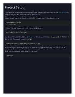 Project Setup
Let's begin by installing all necessary tools. First, follow the instructions on the GTK website  (https://www.