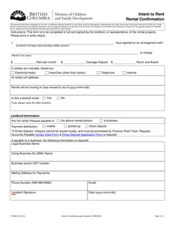 Intent to Rent Form for BC Landlords | PDF | Renting | Cheque