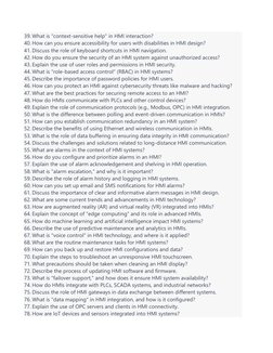 39. What is "context-sensitive help" in HMI interaction? 
40. How can you ensure accessibility for users with disabilities in