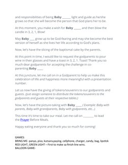 Baptism Reception Program Flow | PDF
