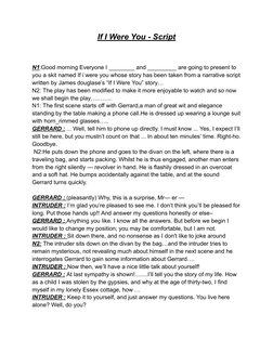 If I Were You - Script
N1:Good morning Everyone I ________ and _________ are going to present to
you a skit named If i were y