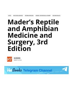 Mader's Reptile & Amphibian Medicine | PDF | Medicine | Surgery