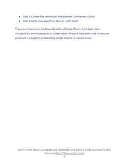 Google Sheets Starter Exercises | PDF | Spreadsheet | Computer Programming