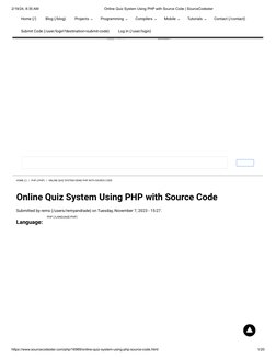 Online Quiz System in PHP Source Code | PDF | Mobile App | Php