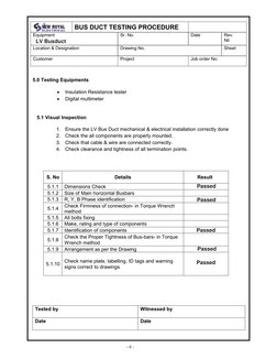 Bus Duct Testing Procedure Guide | PDF | Duct (Flow) | Electrical ...