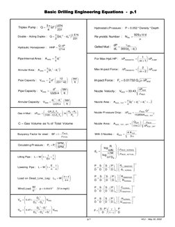 Basic Drilling Engineering Formulas | PDF | Pounds Per Square Inch ...