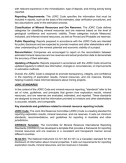 Jorc Code Pdf JORC Standards for Mineral Reporting | PDF | Business | Finance & Money ...