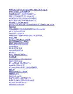 MINERVA'S DEN: UN EJEMPLO DEL GÉNERO QUE 
EXTIENDE LA EXPERIENCIA
FIN DEL JUEGO Y RESURRECCIÓN LA 
RESPONSABILIDAD DEL JUGADO