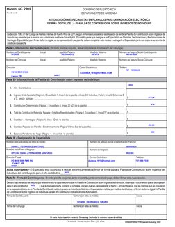 GOBIERNO DE PUERTO RICO
DEPARTAMENTO DE HACIENDA
AUTORIZACIÓN A ESPECIALISTAS EN PLANILLAS PARA LA RADICACIÓN ELECTRÓNICA
Y F