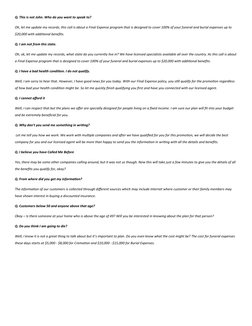 Final Expense Verification Call Script | PDF | Insurance