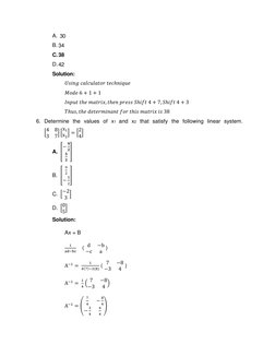 A.  30 
B. 34 
C. 38  
D. 42 
Solution: 
  
𝑈𝑠𝑖𝑛𝑔 𝑐𝑎𝑙𝑐𝑢𝑙𝑎𝑡𝑜𝑟 𝑡𝑒𝑐ℎ𝑛𝑖𝑞𝑢𝑒 
  
𝑀𝑜𝑑𝑒 6 + 1 + 1 
  
𝐼𝑛