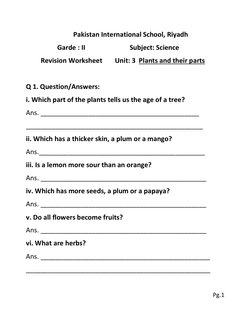 Ks2 Science Revision Worksheet.pdf Grade 2 Science Revision Worksheet | PDF | Fruit | Vegetables